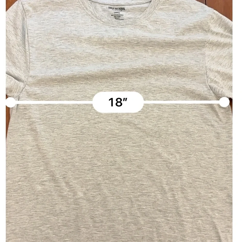 True Religion Mens Gray Crew Neck Short Sleeve T‎ Shirt Casual Top Large EUC